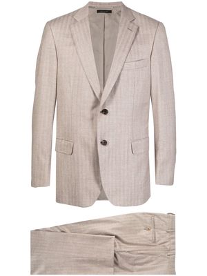 Brioni Glen-check single-breasted suit - Brown