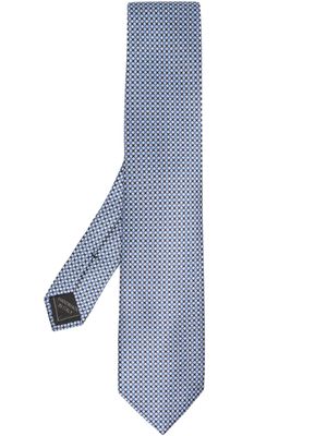 Brioni graphic-print silk tie - Blue
