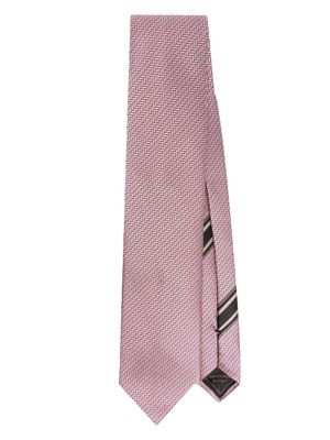 Brioni graphic-print silk tie - Pink