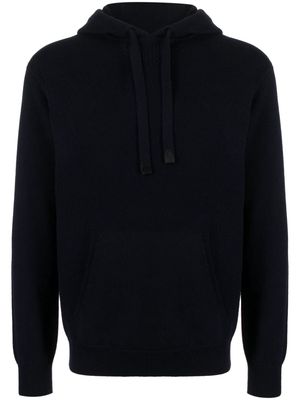 Brioni knitted cashmere hoodie - Blue
