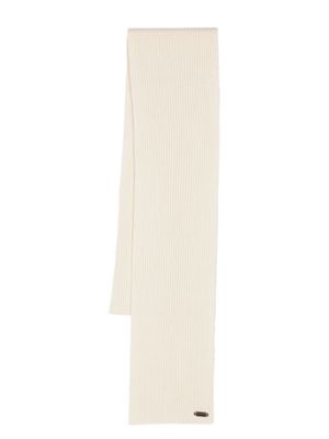 Brioni knitted cashmere scarf - White