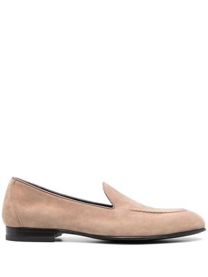 Brioni leather-suede loafers - Neutrals