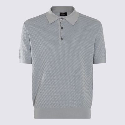 Brioni Light Blue Cotton-silk Blend Polo Shirt