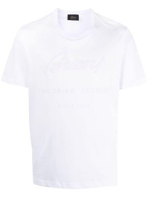 Brioni logo-appliqué cotton T-shirt - White