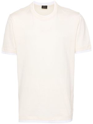 Brioni logo-embroidered layered T-shirt - Neutrals
