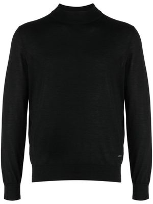 Brioni logo-patch cashmere jumper - Black