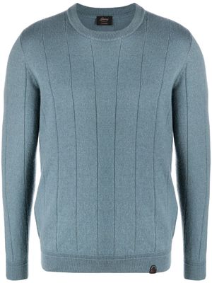 Brioni logo-patch cashmere jumper - Blue