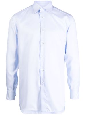 Brioni long-sleeve cotton shirt - Blue