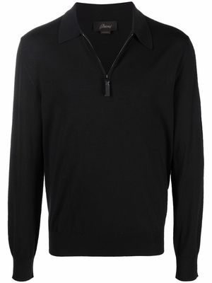 Brioni long-sleeve polo shirt - Black