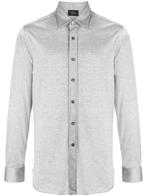 Brioni long-sleeve silk-blend shirt - Grey