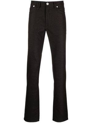 Brioni low-rise slim-fit tapered trousers - Brown