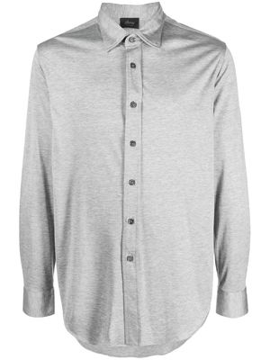 Brioni mélange-effect button shirt - Grey