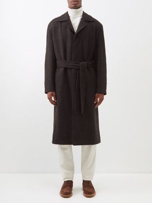 Brioni - Milano Belted Wool-blend Overcoat - Mens - Brown