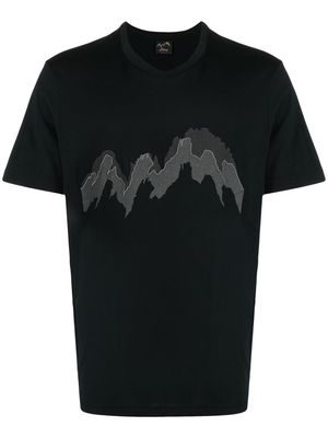 Brioni mountain-print detail T-shirt - Black