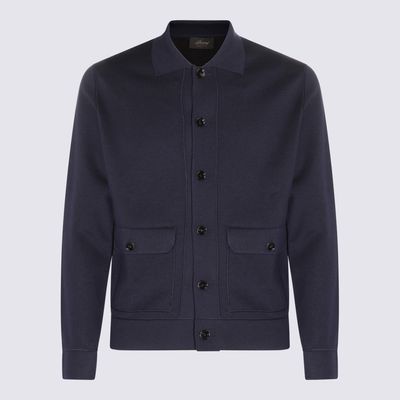 Brioni Navy Cotton And Cashmere Blend Casual Jacket