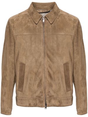 Brioni panelled suede jacket - Brown