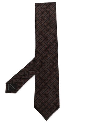 Brioni patterned silk tie - Black