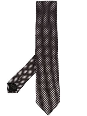 Brioni patterned silk tie - Brown