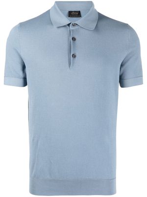 Brioni piqué cotton polo shirt - Blue