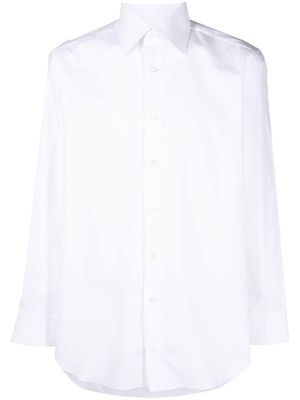 Brioni pointed-collar button-up shirt - White