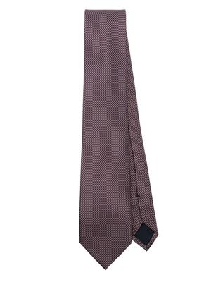 Brioni polka dot-print silk tie - Purple