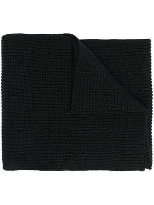 Brioni ribbed knit scarf - Black
