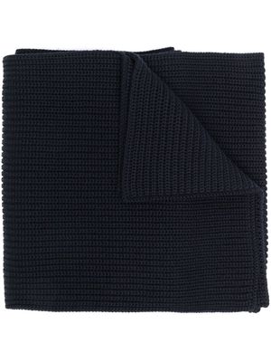 Brioni ribbed knit scarf - Blue