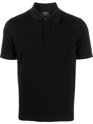 Brioni short-sleeve silk polo shirt - Black