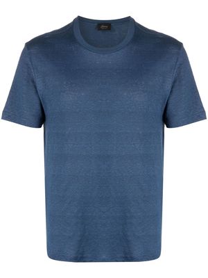 Brioni short-sleeved linen T-shirt - Blue