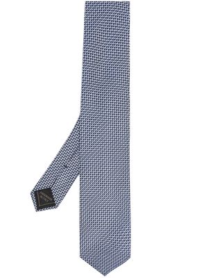Brioni silk grid-pattern tie - Blue