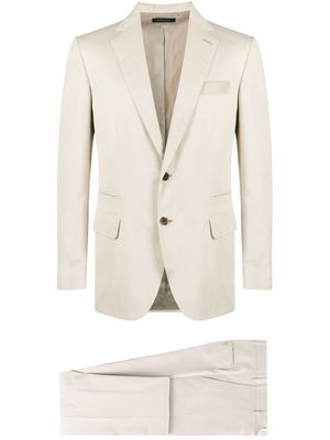 Brioni single-breasted cotton-cashmere suit - Neutrals