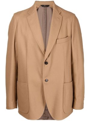 Brioni single-breasted fitted blazer - Brown