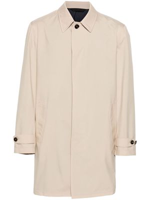 Brioni single-breasted mid-length parka - Neutrals