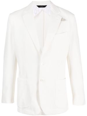Brioni single-breasted textured blazer - White