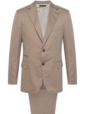Brioni single-breasted twill suit - Neutrals