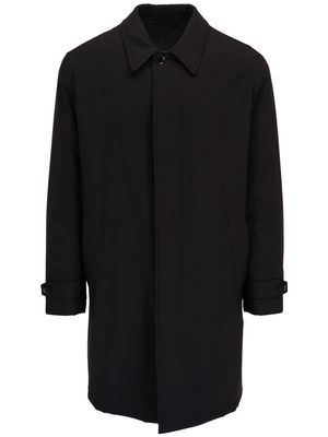 Brioni single-breasted wool blend coat - Black