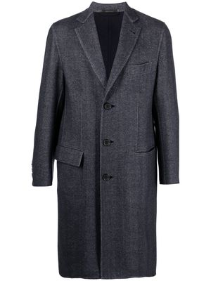 Brioni single-breasted wool coat - Blue