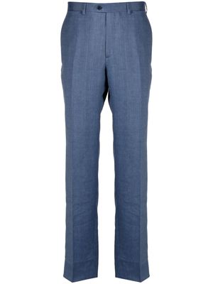 Brioni slim-fit wool-blend tailored trousers - Blue