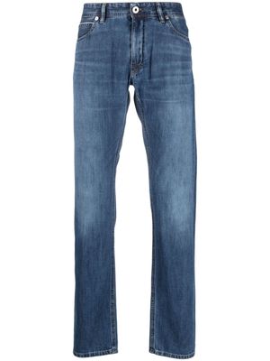 Brioni straight-leg cotton trousers - Blue