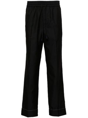 Brioni straight-leg seersucker trousers - Black