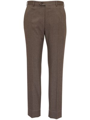 Brioni straight-leg tailored wool trousers - Brown