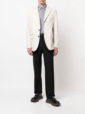 BRIONI striped long-sleeve shirt - White