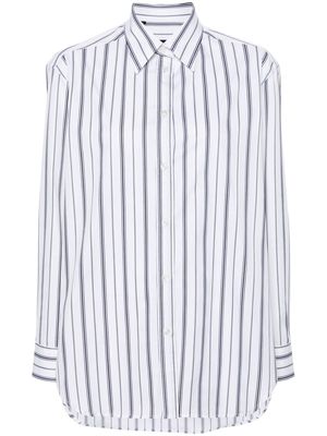 Brioni striped poplin shirt - White