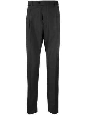 Brioni tailored tapered-leg wool trousers - Black