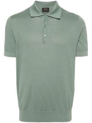 Brioni textured cotton polo shirt - Green