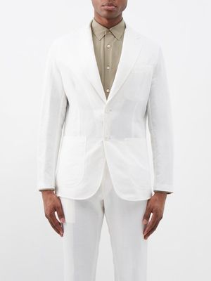 Brioni - Unlined Linen-blend Gabardine Suit Jacket - Mens - White