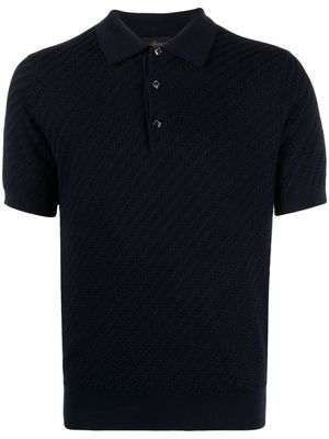 Brioni waffle-knit polo shirt - Blue