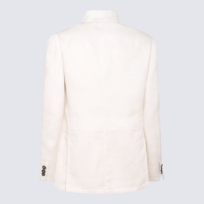 Brioni White Leather Casual Jacket