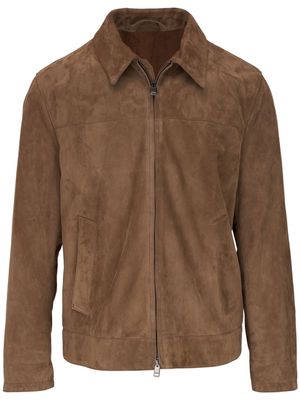 Brioni zip-front lambskin jacket - Brown
