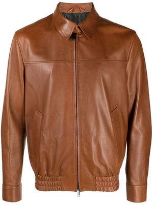 Brioni zip-up bomber jacket - Brown